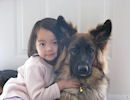 Ginger and Megan, owner George Raitt